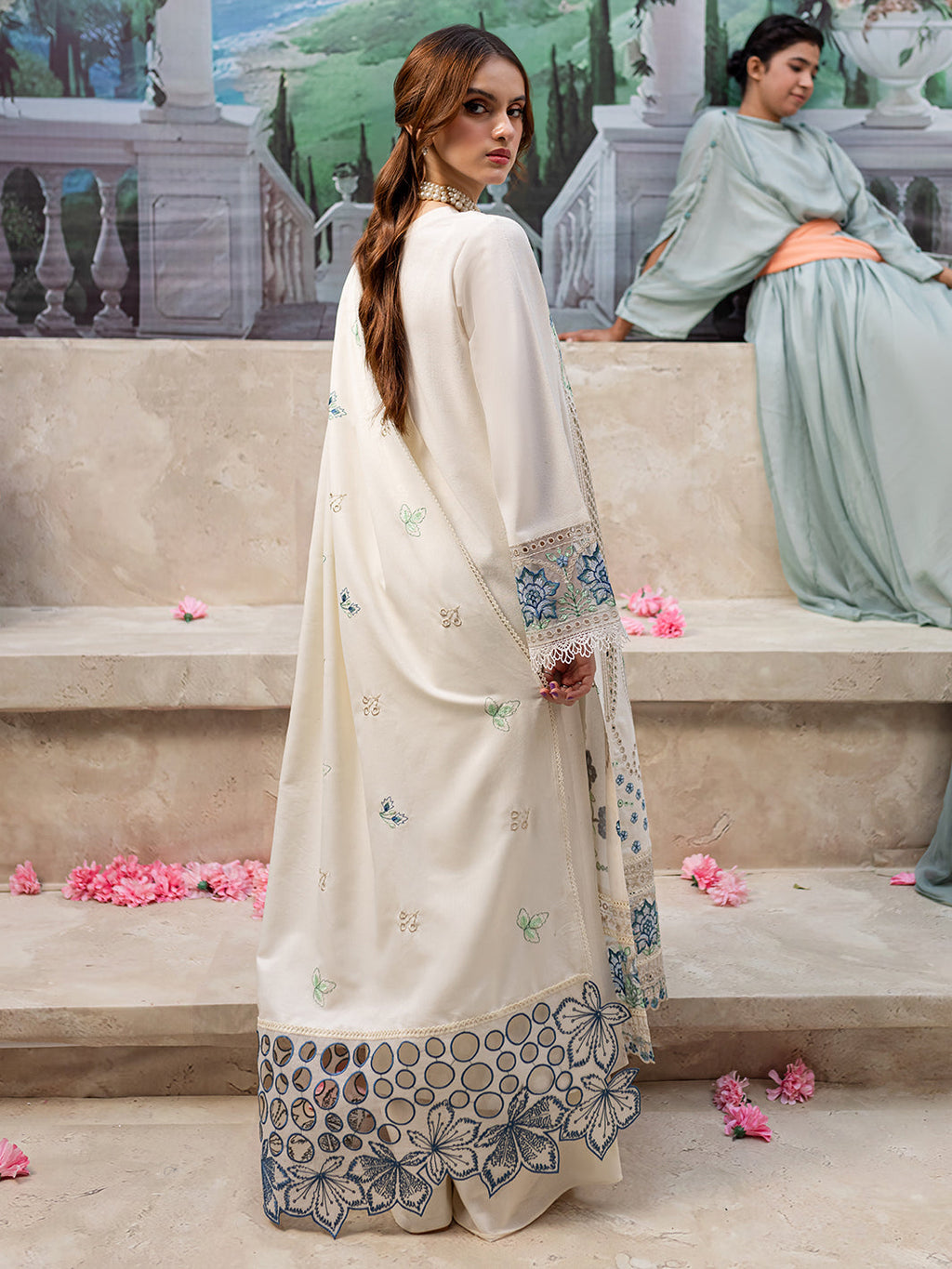 MAHNUR-3PC DHANAK LASER CUT EMB SHIRT WITH DHANAK LASERCUT EMB DUPATTA & TROUSER-BIC-4103