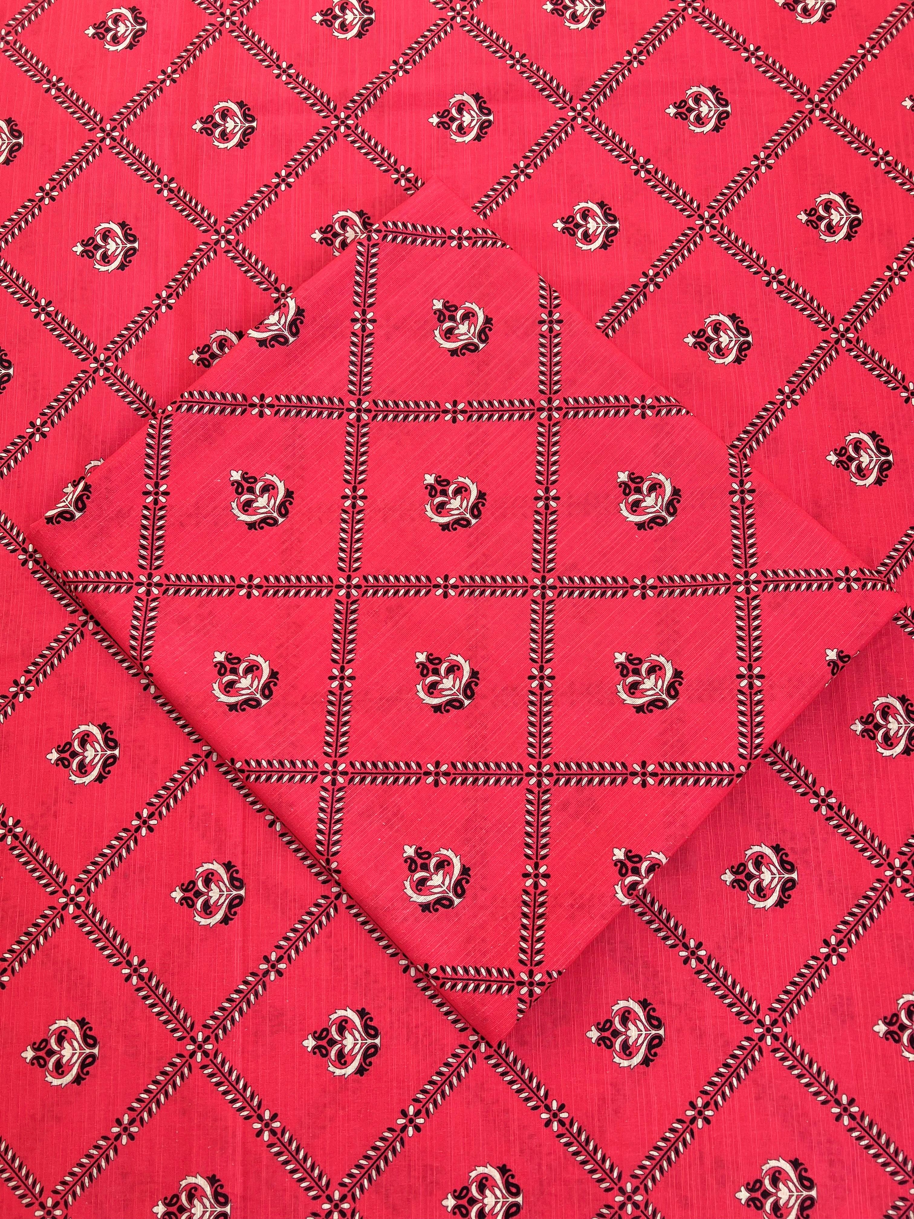Rose Red Digital Print Winter Khaddar - 2pc Unstiched Printed suit