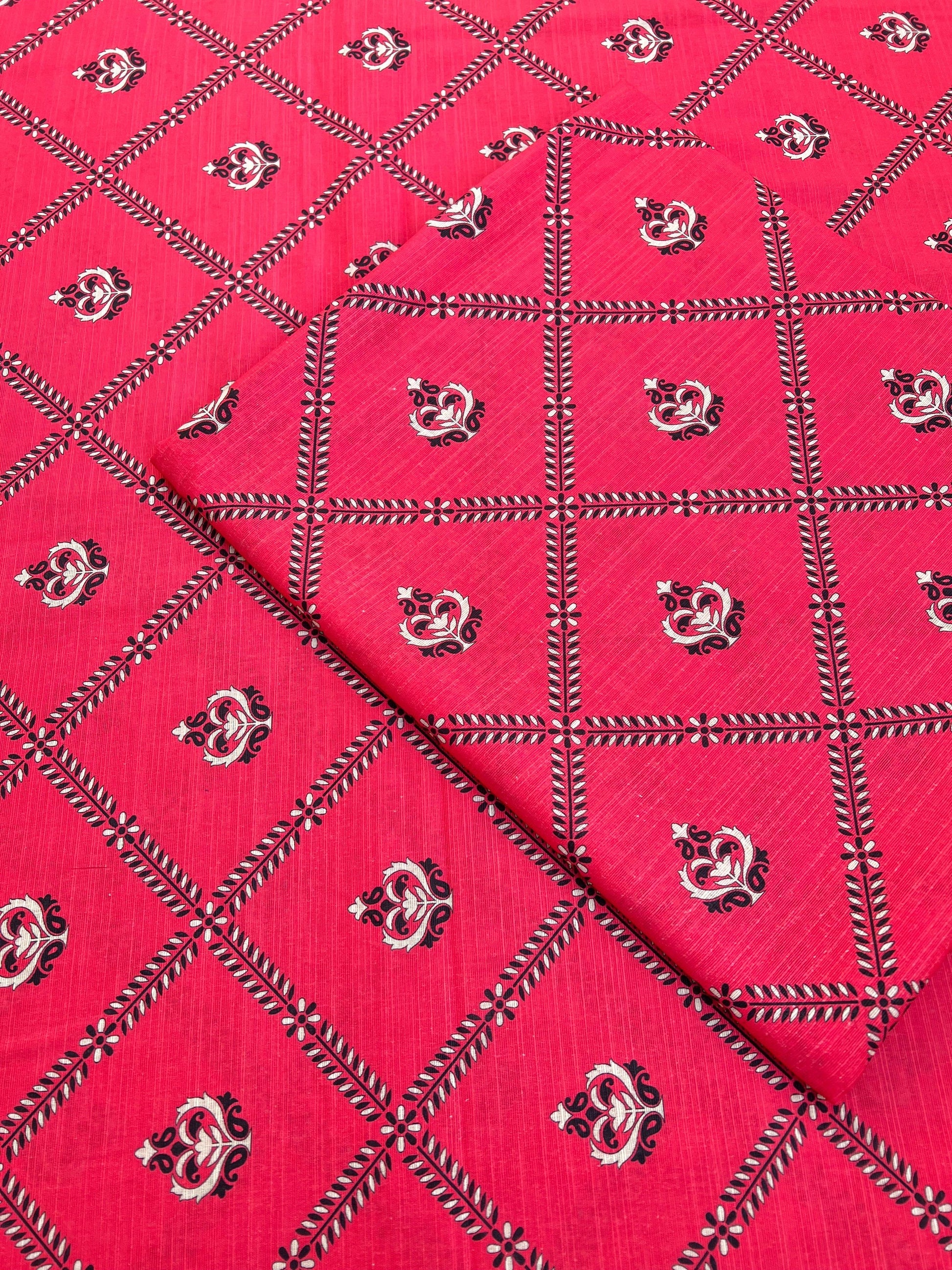 Rose Red Digital Print Winter Khaddar - 2pc Unstiched Printed suit