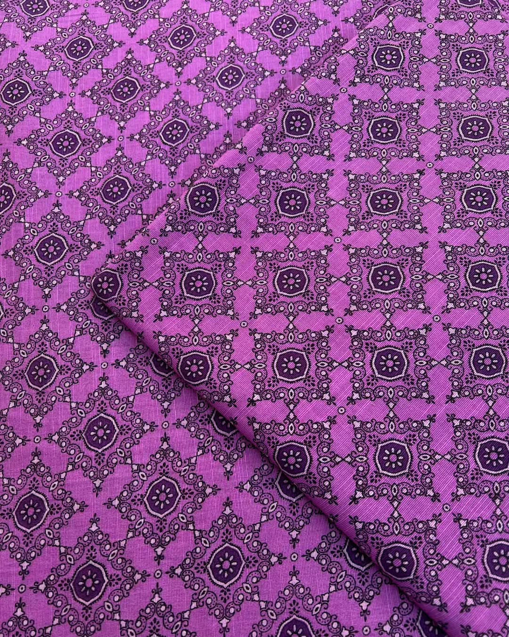Purple digital print unstiched - 2pc printed suit