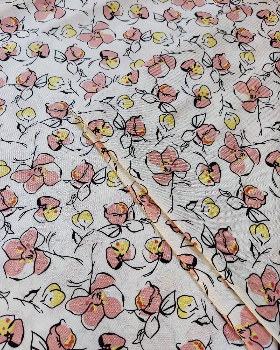 Winter marina white floral design - unstiched 2pc printed suit