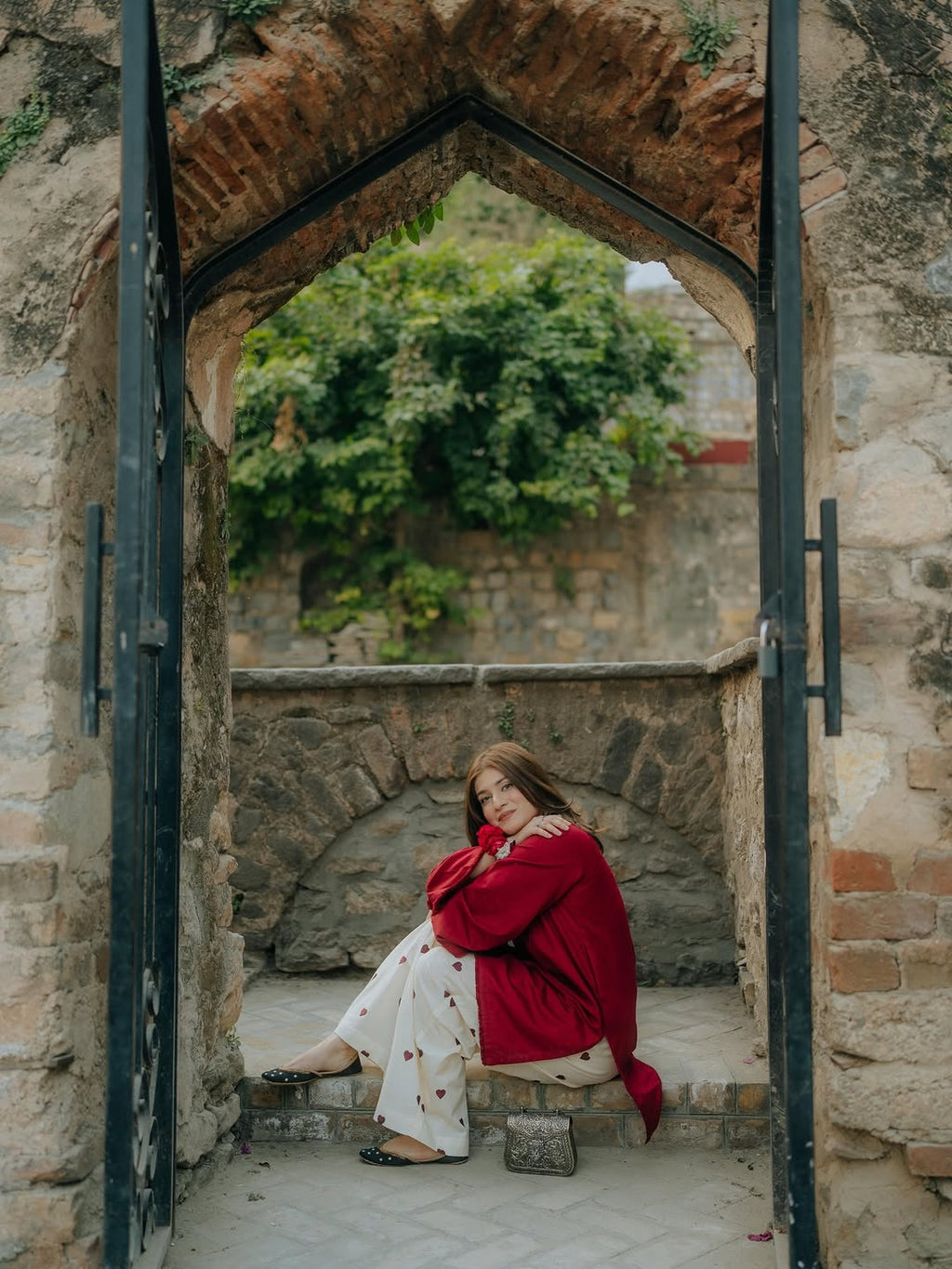 2PC Embroidered Cotton SZ 05 - Red