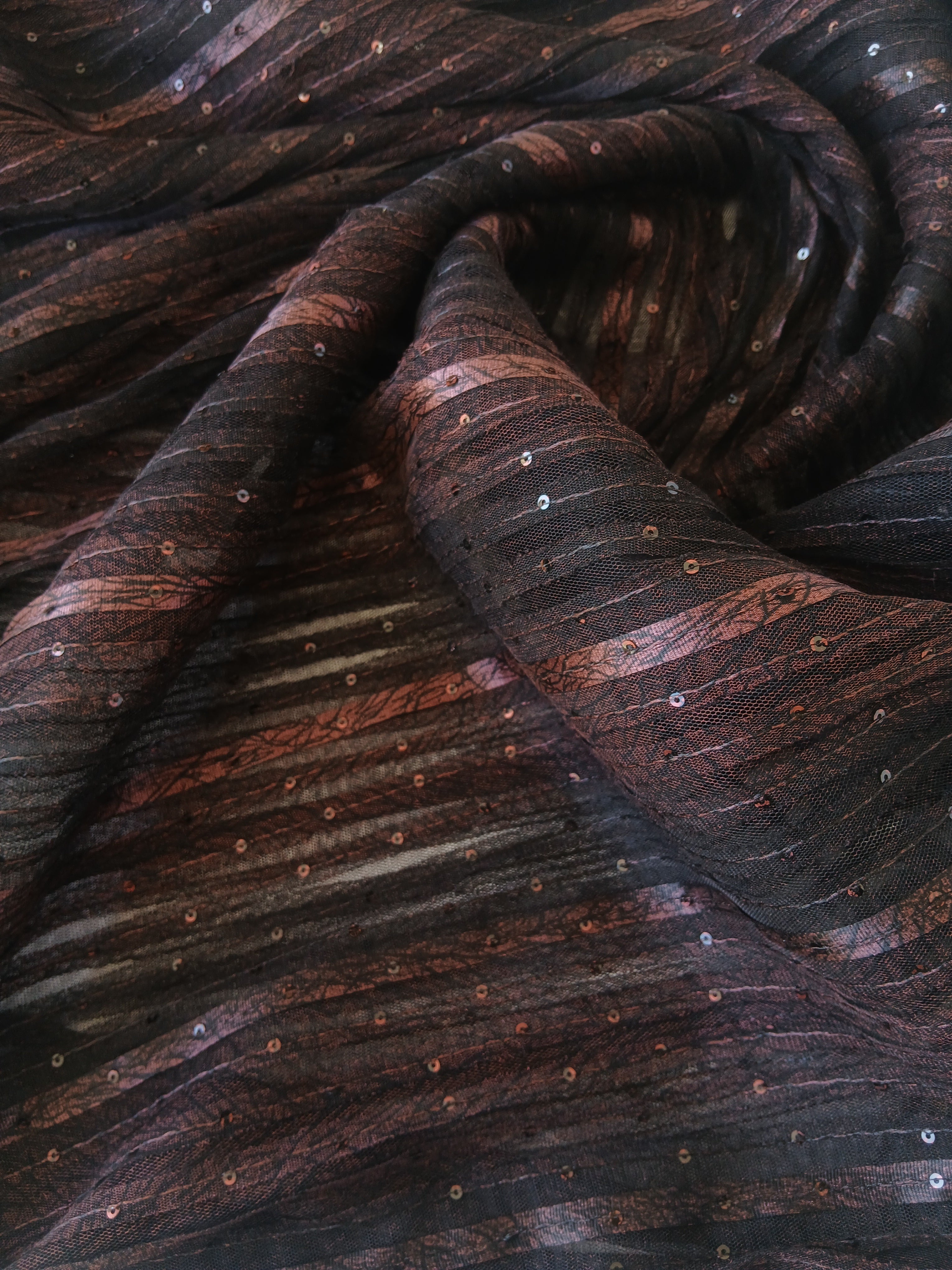 Korean Fancy net - 2pc unstiched printed suit