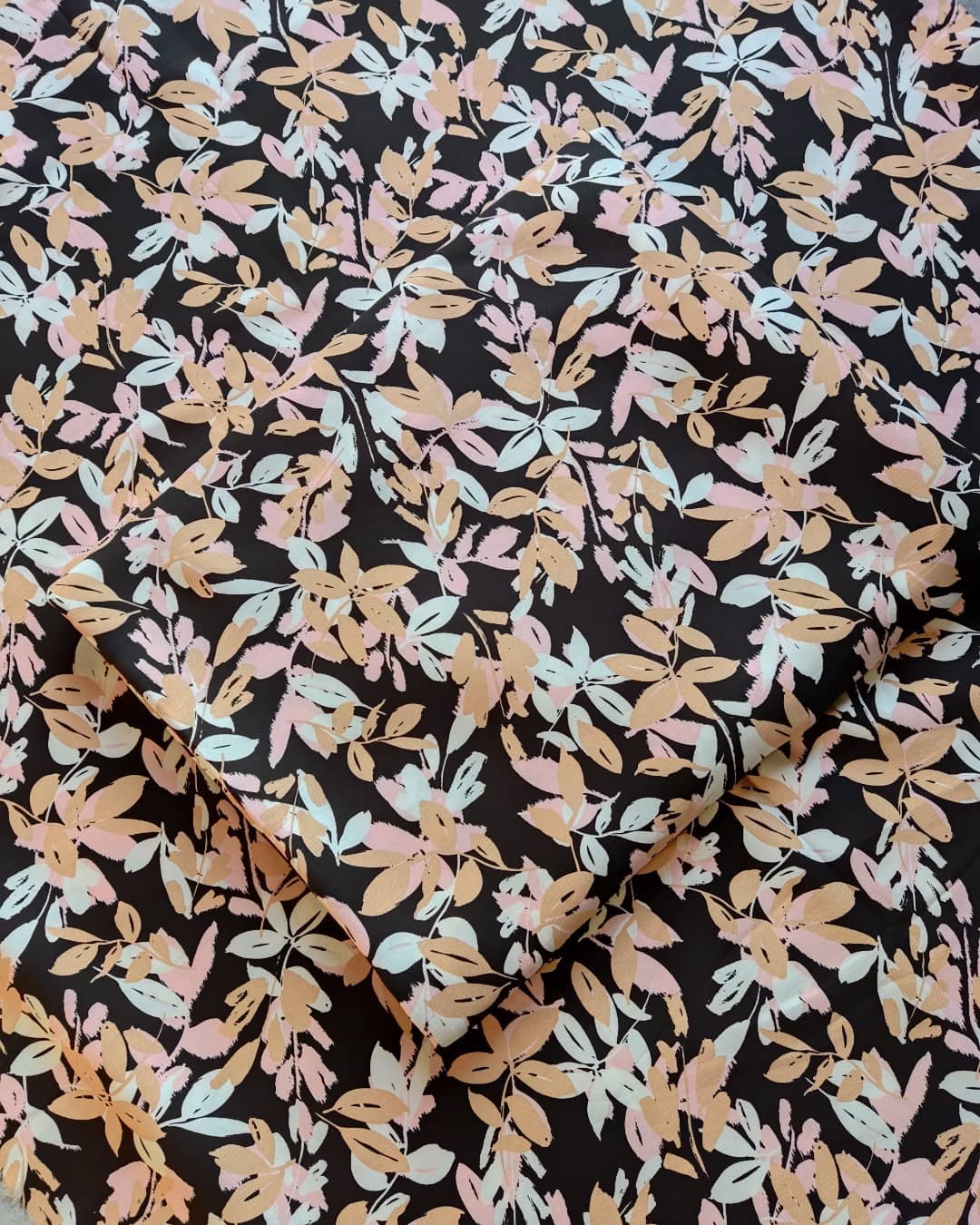 Winter Marina with leafs design - unstiched 2pc printed suit