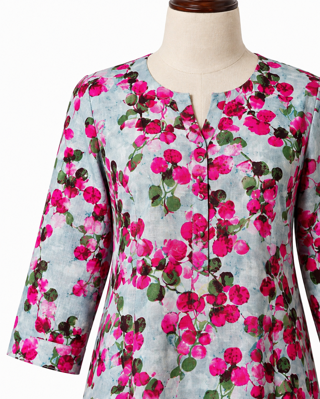 Fuchsia Vine – UnstichedFloral –  Printed Linen
