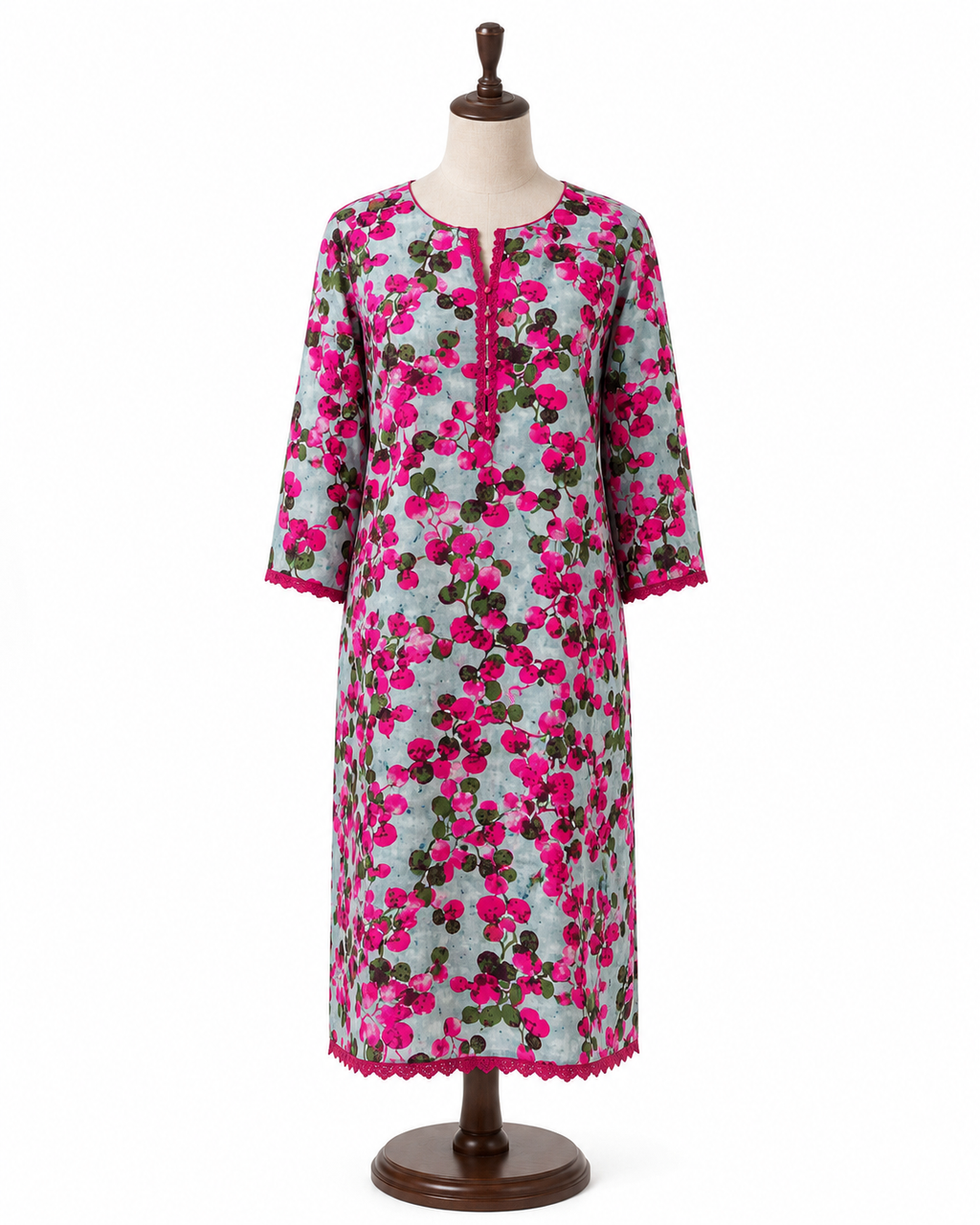 Fuchsia Vine – UnstichedFloral –  Printed Linen
