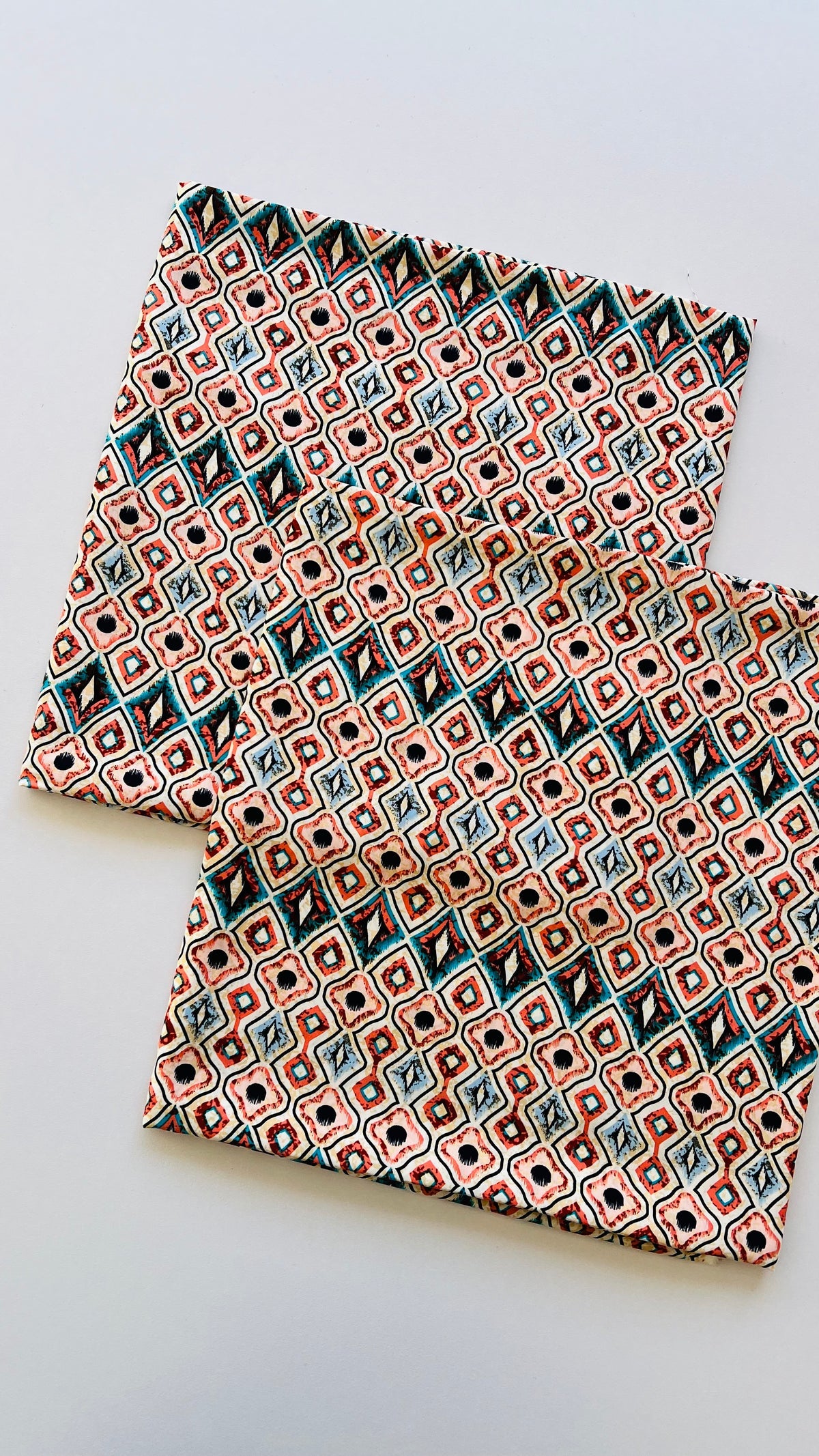 Peach colour linen 2pc Printed Suit
