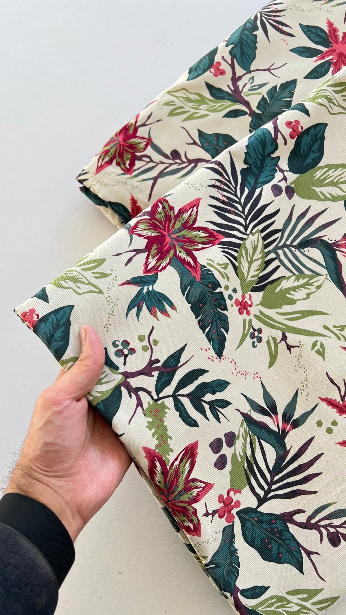 Green leafs design 2pc Courdoroy printed Suit