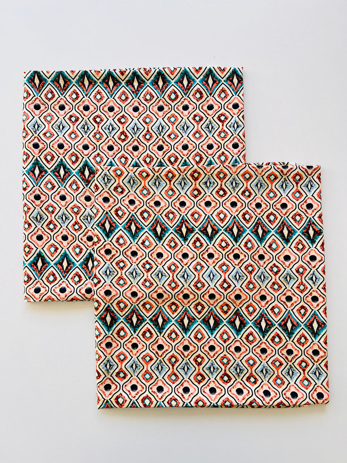 Peach colour linen 2pc Printed Suit