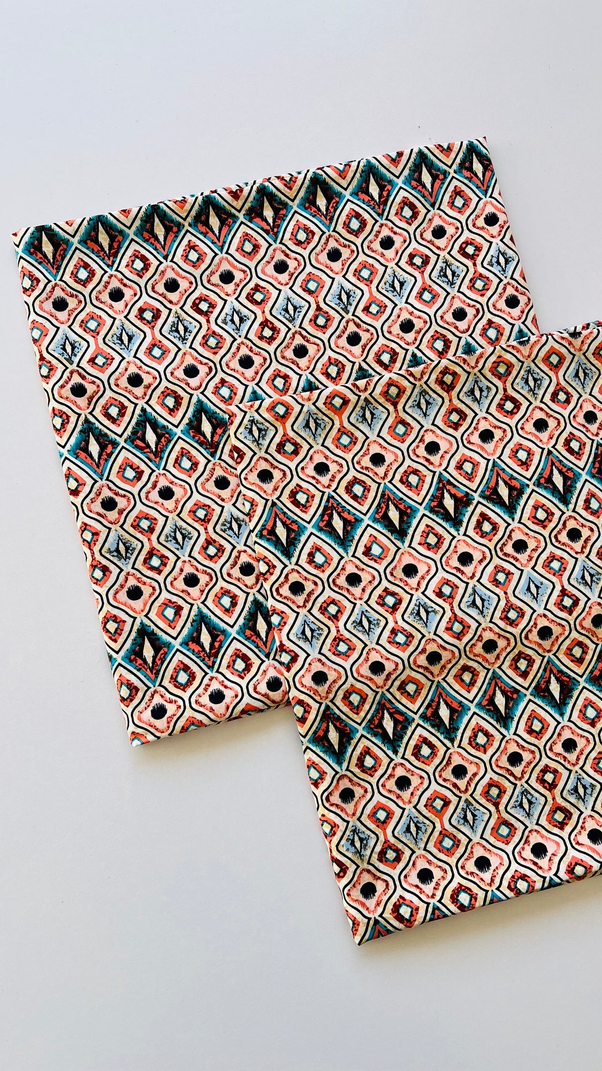 Peach colour linen 2pc Printed Suit