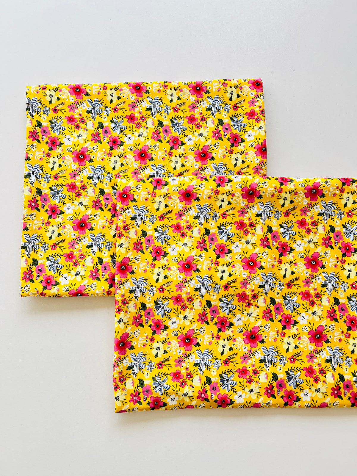 Yellow Floral Linen 2pc Printed Suit