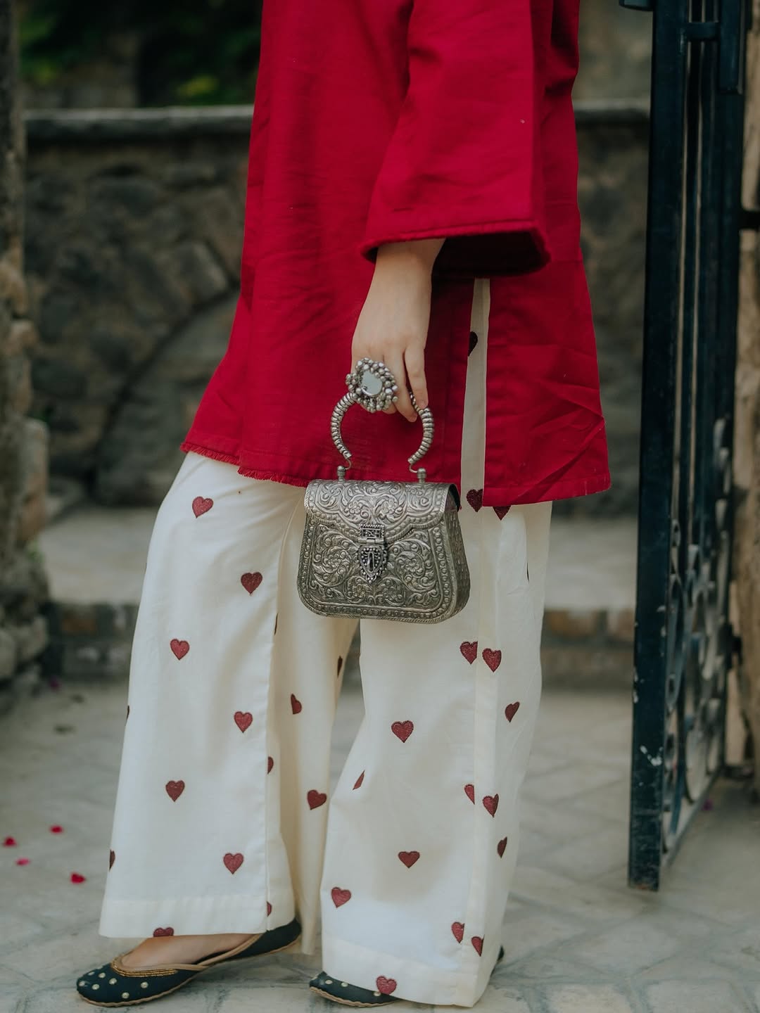 2PC Embroidered Cotton SZ 05 - Red