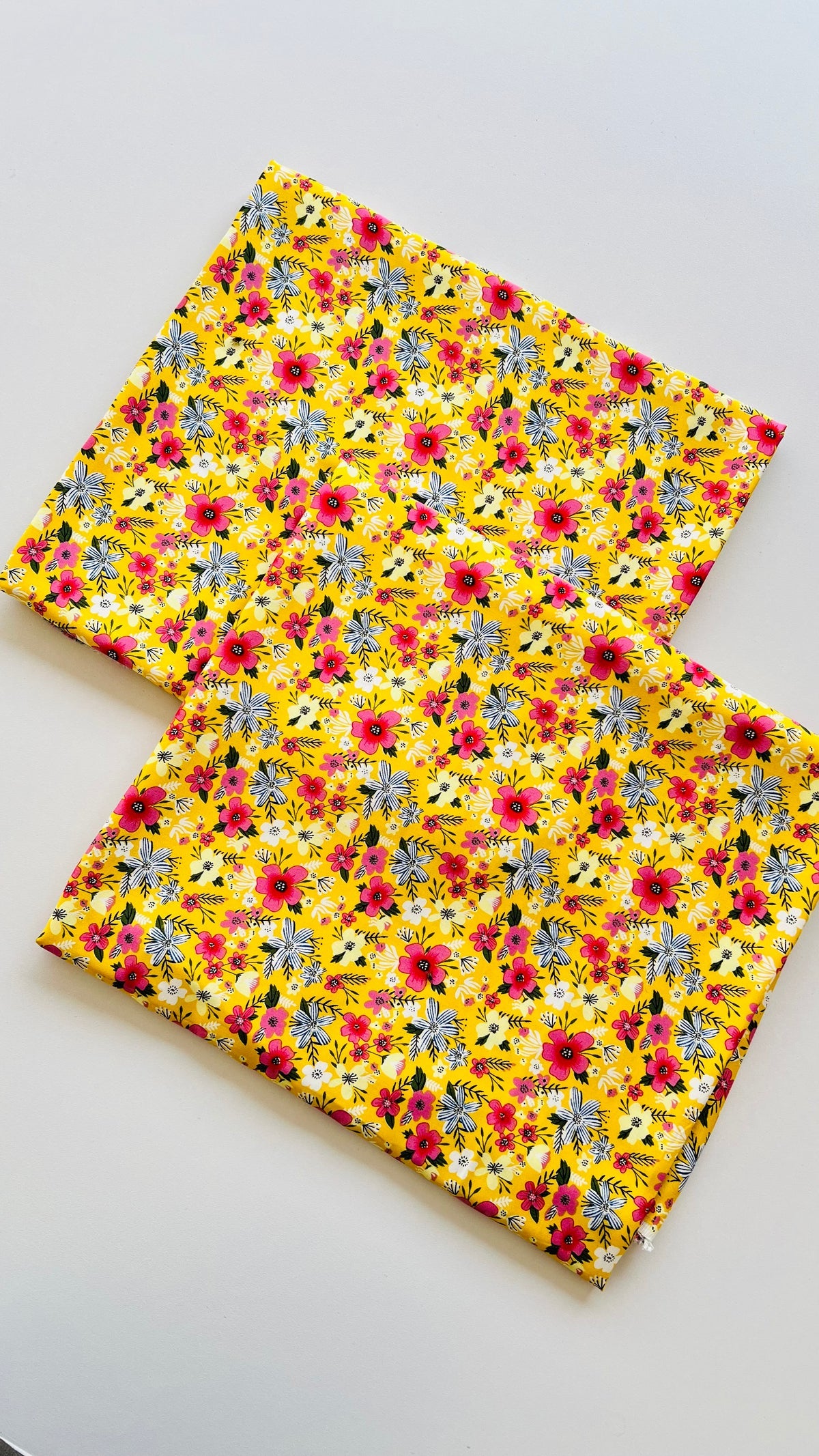 Yellow Floral Linen 2pc Printed Suit