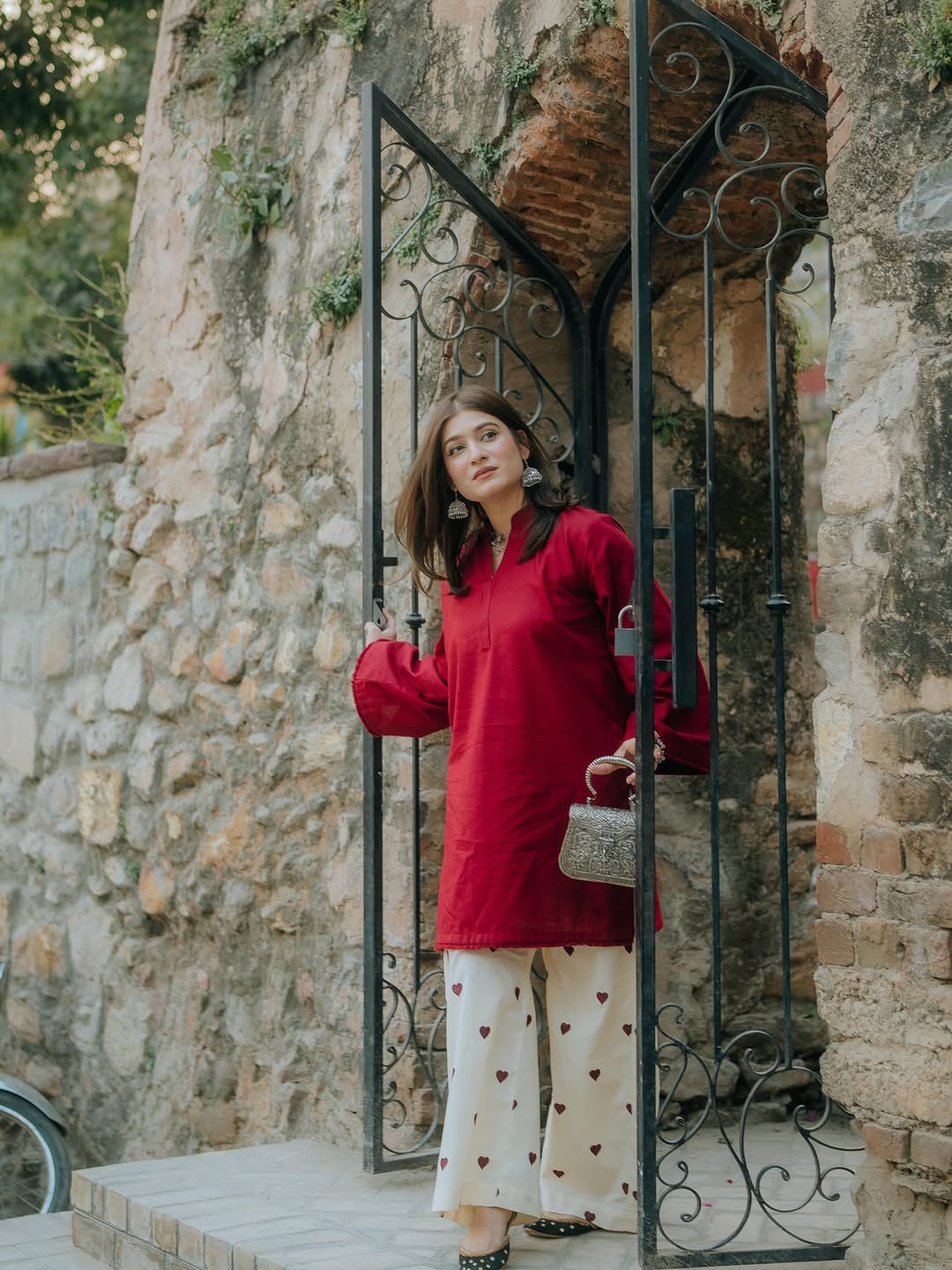 2PC Embroidered Cotton SZ 05 - Red