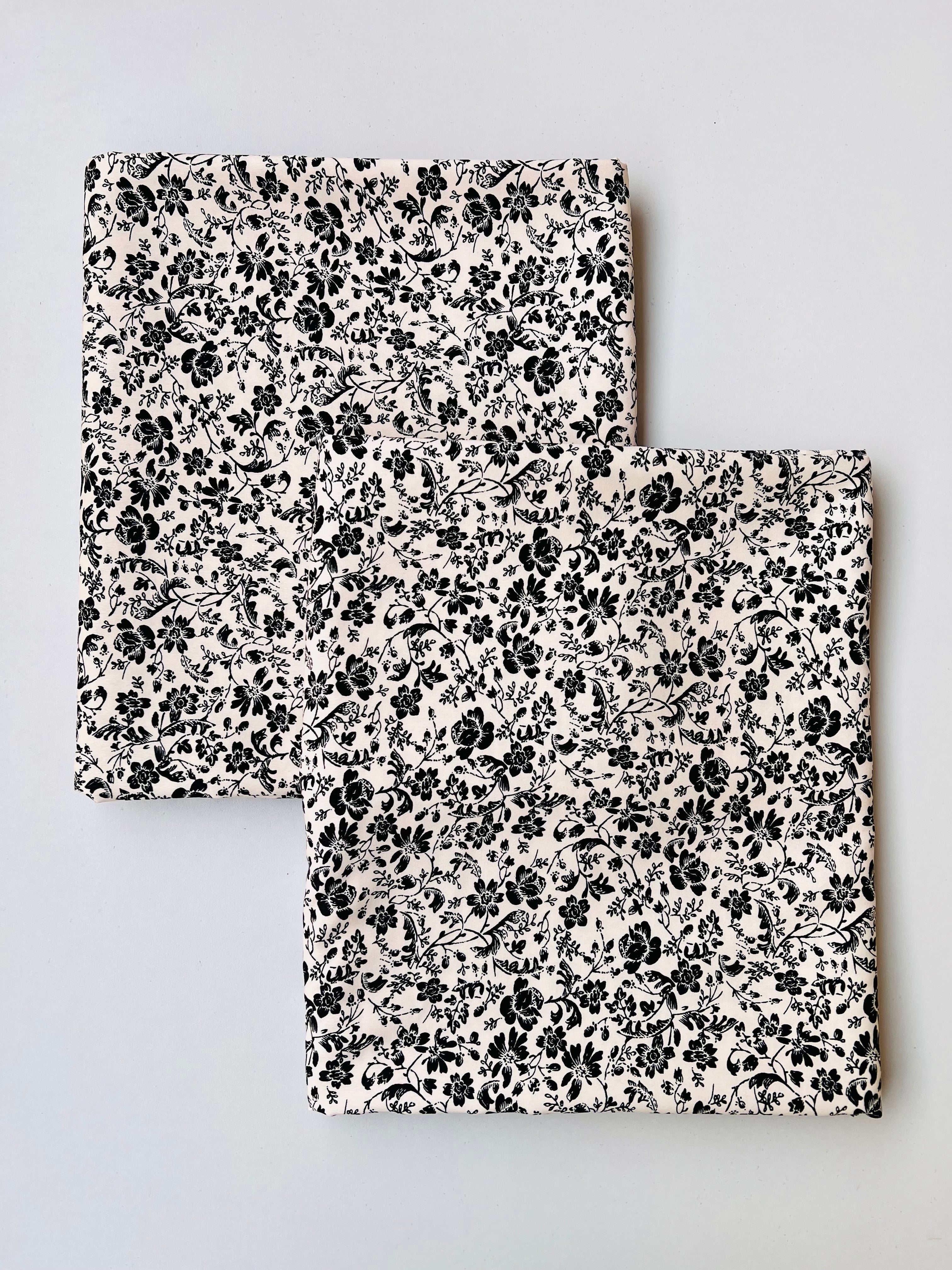White floral 2pc Printed Courdoroy
