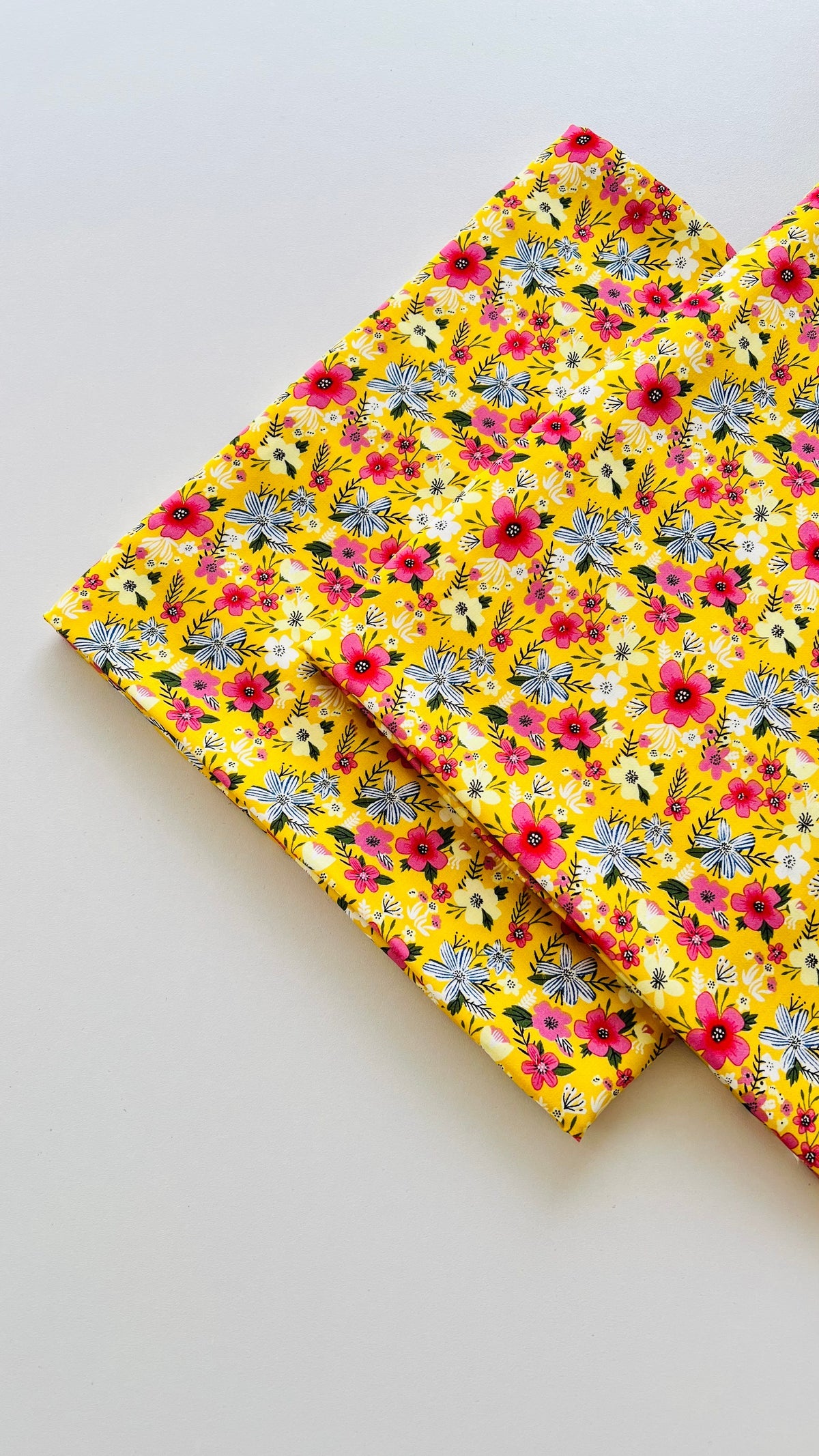Yellow Floral Linen 2pc Printed Suit